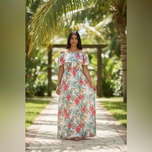 Love T Floral Off-Shoulder Maxi Dress